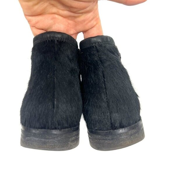 Geox Women's Black Leather Side Zipper Ankle Boots Fur Booties Sz 39.5 Capsule - Picture 6 of 9
